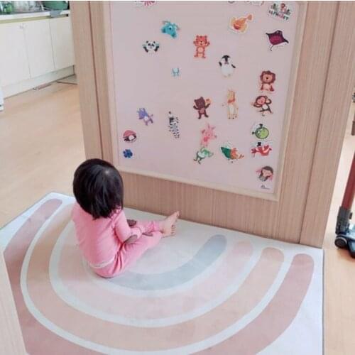 Nordic Style Cute Cartoon Rainbow Floor Mats Super Soft Children Play Carpet Absorbent Non-slip Foot Pads Home Decor