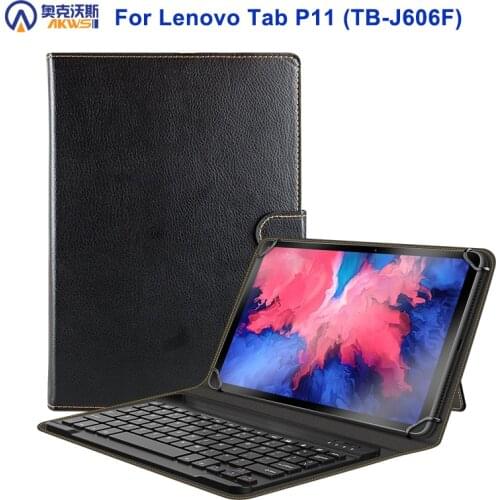 Universal Case for Lenovo Tab P11 with Keyboard Tablet Funda for TB-J606F Lenovo Tab P11 Cover Magneitc Leather Folio +Keyboardo