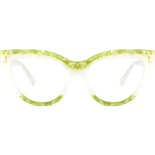Zeelool Stylish Acetate Cat Eye Glasses Frame for Women with Clear Lenses Cascata ZOA01858