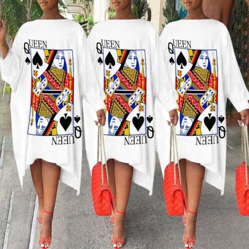 2021 Ins Internet Celebrity Famous Women Dress Longsleeve Solid Color Cartoon Print