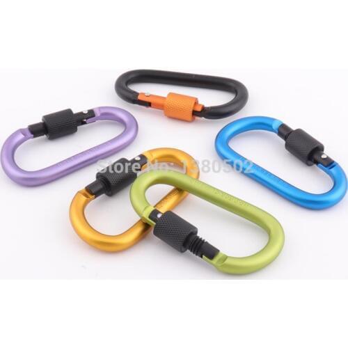 10pcs 78*40mm Durable aluminum alloy D Ring carabiner large buckle Clip Camping Snap hook Keyring Keychain for outdoor