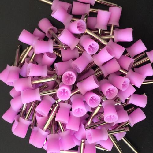 100 Pcs Dental tooth Polish Brush Polishing Tooth Rubber Dental Teeth Prophylaxis Polisher Cup