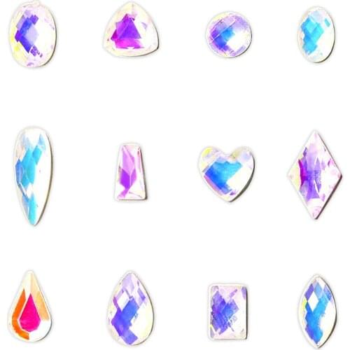 1000pcs/lot Nail Crystals Strass Rhinestone Flat-Back MOKA Symphony Gradual 3D Nail Strass Stone DIY Nail Tips Accessory Strass