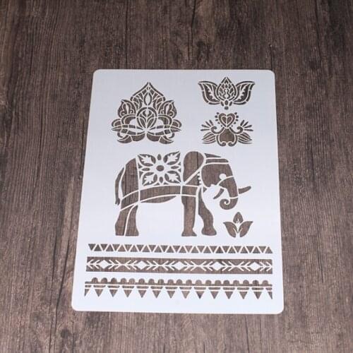 2pc 21*29.7cm Elephant Stencil Decor DIY Walls Layering Painting Template Printing Inkjet Scrapbook Coloring Embossing Reusable