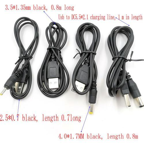 2PCS/lot DC Power wire Adapter USB 2.0 To 2.5*0.7/3.5*1.35/4.0*1.7/5.5*2.1 Plug for Camera Router Led strip light Cable line