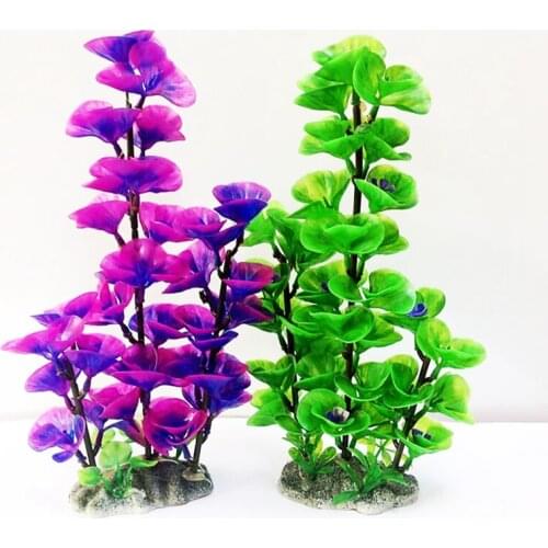 3pcs/lot 28cm Aquarium Fish Tank Pond Decorative Landscaping Artificial Plastic Height Simulation Violet/Green Water Grass
