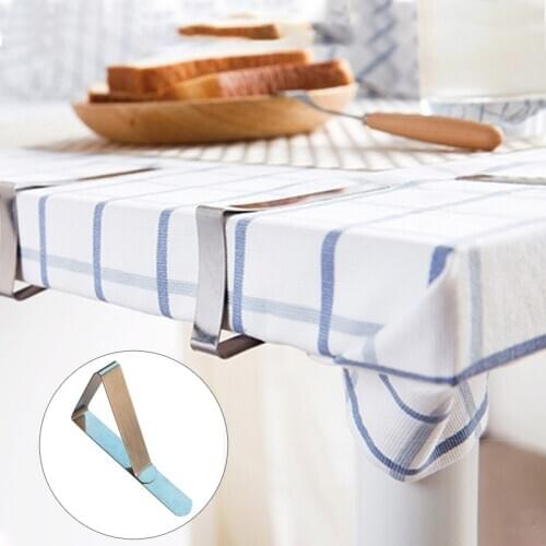 6PCS Stainless Steel Table cloth Clip Tablecloth Clamps Wedding Promenade Table Cover Holder Clip Table Cloth Grip Stable Clips