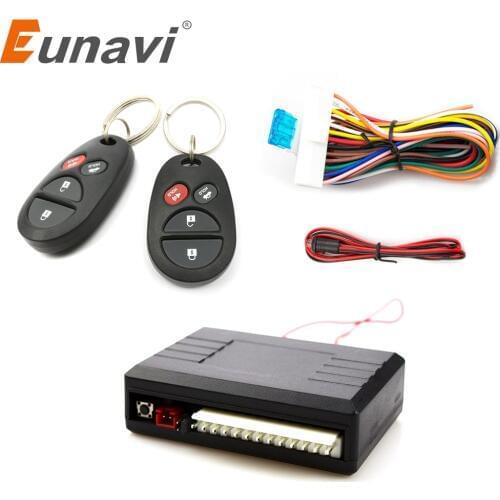 Eunavi Universal Car Remote Central Kit Door Lock Locking Vehicle Keyless Entry System With Remote Controllers Car alarm System