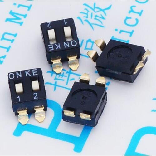 Free shipping 100PCS DSIC02LSGET 2p 4p toggle switch SPST dial SOP-4 ONKE ON/OFF ROHS