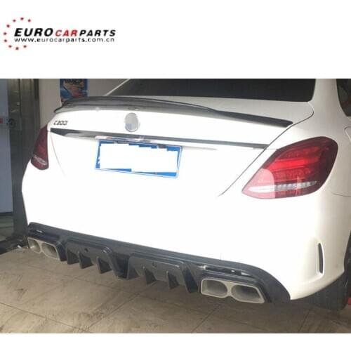 C63 diffuser fit for MB W205 C63 2015y to C63 B650 B style carbon fiber diffuser for C63 2015-2016year diffuser with exhaust tip
