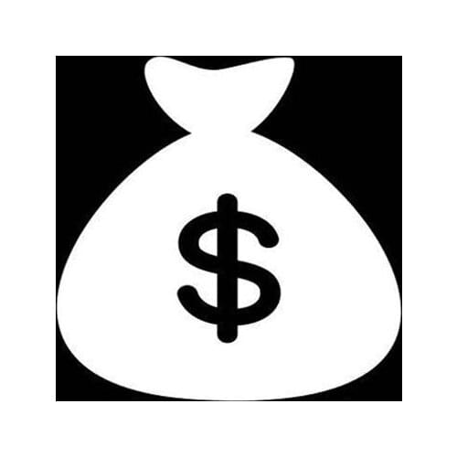 Black/Sliver Cash Money Dollar sign Car Decal Vinyl Sticker Simple Silhouette Removable Waterproof Rear Window Decor S1105