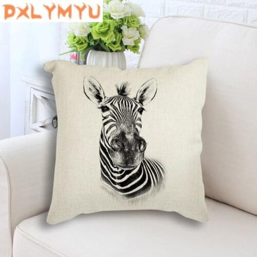 Deer Bear Wild Boar Zebra Dog Wolf Cushion Cover Animal Decorative Cover Pillows Decoration Pillowcase For Sofa Car Home Decor