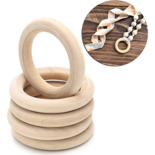 DIY Wooden Beads Connectors Circles Rings Beads Lead-Free Natural Wood 652B