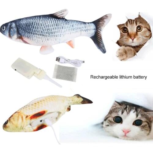 Flopping Fish Moving Fish Plush Toy With Light and Sound Realistic Flopping Fish Wiggle Fish Toys Motion Kitten Toy CLH@8