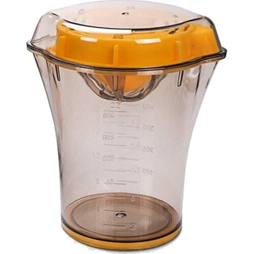 Quality Orange Squeezer,Citrus Lemon Orange Hand Juicer,Lemon Squeezer with Strainer and Container Cup,Manual Juicer,Yellow