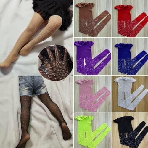 2019 Fashion Baby Girls Pantyhose Kids Shiny Rhinestone Tights Kids Mesh Fishnet Bedding Fishnet Tights Stockings