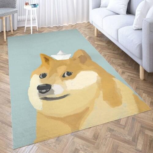 Doge Carpet for Living Room 3D Anime Cartoon Rug Gamer Teen Room Bedside Lounge Rug Kids Children Floor Mats