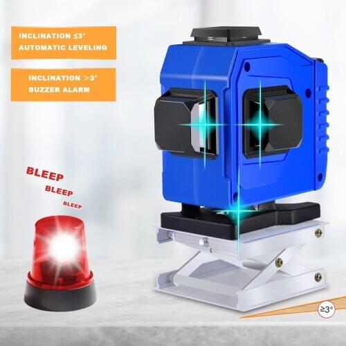 12 Lines 3D Laser Level Green Line Laser Leveling Device Green Beam Laser Level Self-leveling Horizontal Vertical Measure Tool