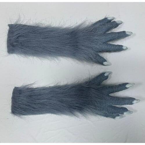 Crossdresser Wolf Claws Glove Tail Animal Mascot Costume Accessories Cosplay Props Stage Performance Fancy Dress New for Adult