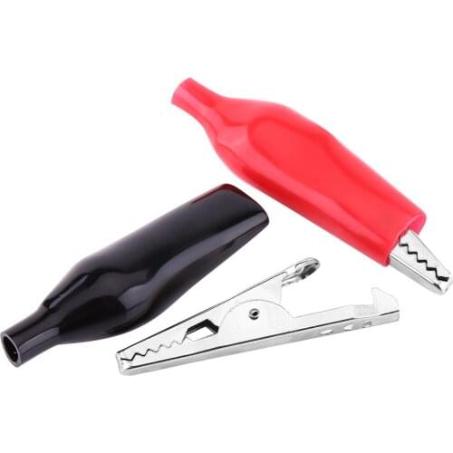 20pcs/lot 28MM Metal Alligator Clip Crocodile Electrical Clamp for Testing Probe Meter Black And Red Small Alligator Clip