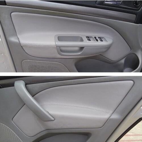 Microfiber Leather Car Door Armrest Panel Protective Cover For Skoda Octavia 2006 2007 -2014 with Mount Fittings car interior
