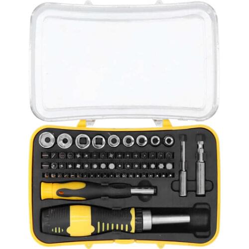 65Pcs Screwdriver Set Chrome Vanadium Steel SK=1156 Ratcheting Electronics Repair Tool Screwdriver Set