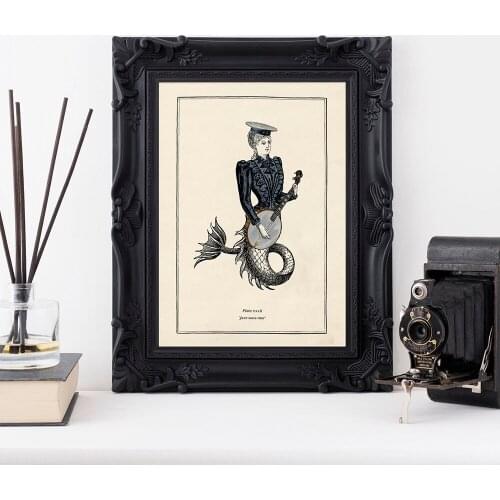 No Frame Wall Art Decor Poster And Prints For Living Room Home Aesthetic Octopus Fish Tail Picture Design