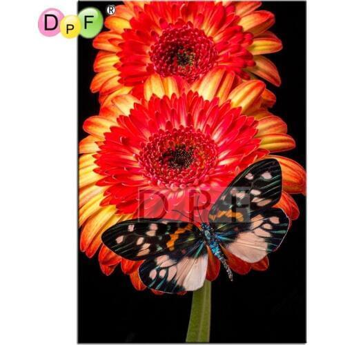 NEW 3D DIY Diamond Painting Cross Stitch helichrysum butterflies Crystal Needlework Diamond Embroidery Full Mosaic Decor picture