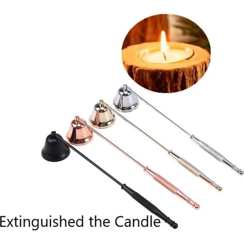 Stainless Steel Candle Extinguisher Vintage Decoration Bell Shaped Long Handle Candles Wick Snuffer Extinguish Accessories