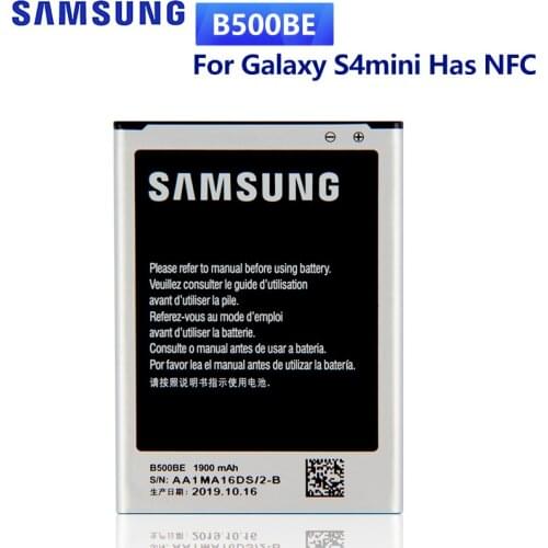 Original Replacement Battery For Samsung Galaxy S4 Mini NFC Project J Mini i9192 i9195 i9198 i9190 4 Pin B500AE B500BE 1900mAh