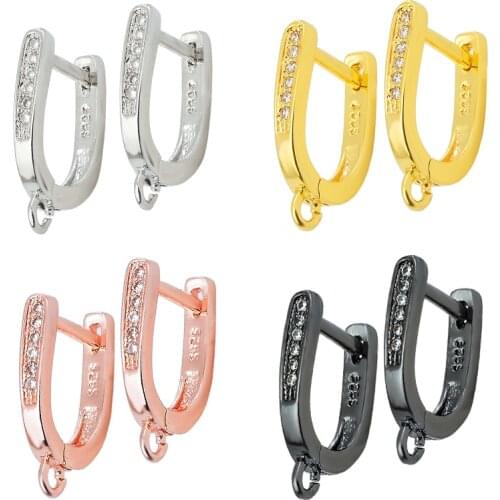 Peixin DIY earring accessories handmade charm brass jewelry DIY jewelry making earrings hook fashion zircon earrings findings