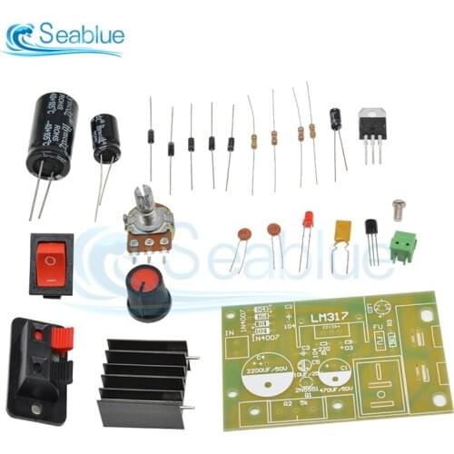 LM317 Step Down Module With Switch Adjustable Voltage Power Circuit Board DIY Kit Regulated Voltage Power Supply Module DC