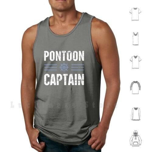 Pontoon Captain tank tops vest sleeveless Captain Boat Captain Pilot Boat Sailing Sailboat Yacht Pontoon