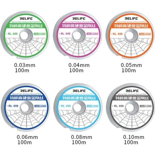 RELIFE High Hardness Special Diamond Wire Cutting Molybdenum Wire 0.03 0.04 -0.1 mm For Mobile Phone LCD Screen Separation Line