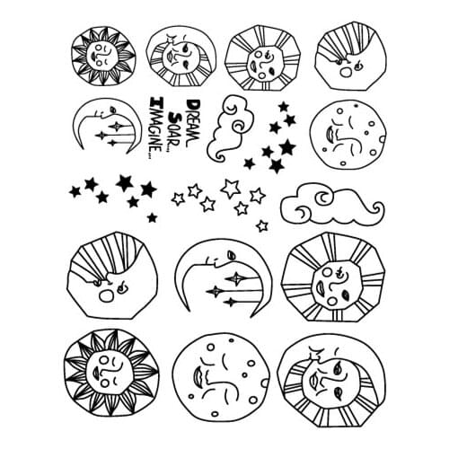 Moon sun stamp Clear Stamps for Scrapbooking Transparent Silicone Rubber DIY Photo Album Decor 1052