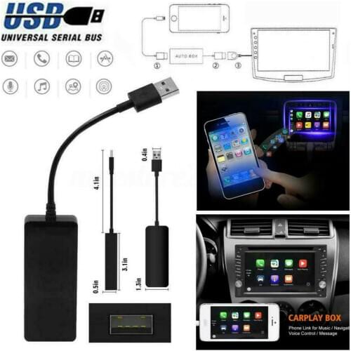 12V Smart Link USB Dongle for Apple iOS CarPlay Android Car Navigation Player Car Screen Touch Screen Head Unit Black