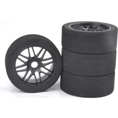 In Stock 4Pcs 1/8 Foam Tires&Nylon Wheel Rim 17mm Hex For HSP HPI RC Racing Car
