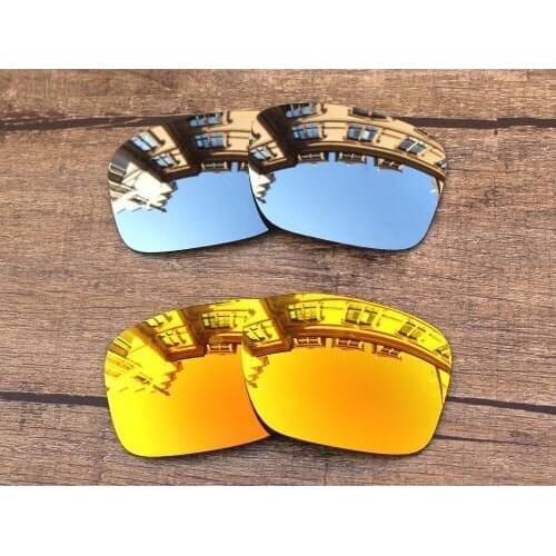 Vonxyz 2 Pairs Ruby Mirror & Chrome Mirror Polycarbonate Replacement Lenses for-Oakley Holbrook Frame