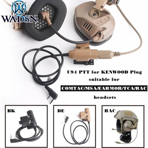 WADSN Airsoft U94 Tactical PTT Military Standard Version for TMC-RAC headset KENWOOD Plug RAC TMC Softair COMTAC Push-To-Talk