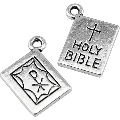 WYSIWYG 10pcs 17x14mm Charm Holi Bible 3 Colors Holi Bible Charms Holi Bible Pendant Charms For Jewelry Making