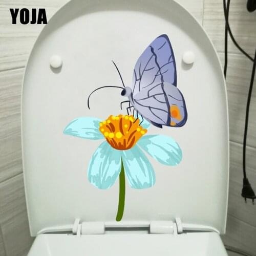 YOJA 15.2X22.8CM Cartoon Flowering Branch Butterfly Wall Sticker Decal Fashion Home Room WC Toilet Decor T1-2310