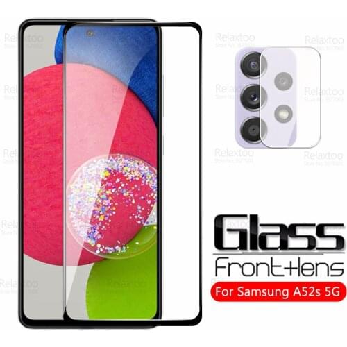 A52s Glass 2To1 Camera Screen Protector For Samsung Galaxy A52s A 52s A52 A 52 S A528B A526B 2021 Protective Tempered Glass Film