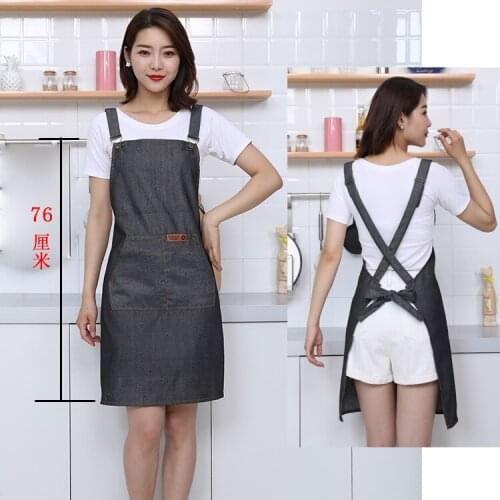 Customized apron cute Japanese milk tea shop manicure greaseproof housework kitchen cowboy custom men and women work apron