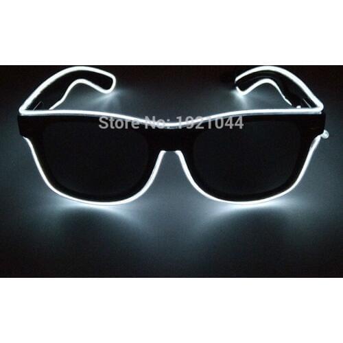 10Color Available EL Wire Glowing Sunglasses with dark lens 5pieces Luminous Glasses Event Party Accessories Decoration