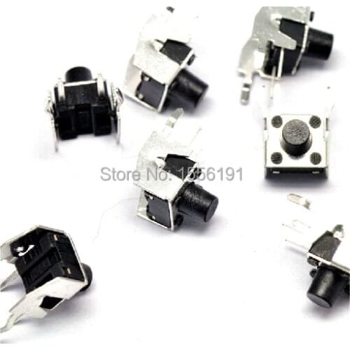 100pcs 6*6*8mm 2pin The horizontal Tactile Push Button Switch With stents Induction cooker Switch Key switch