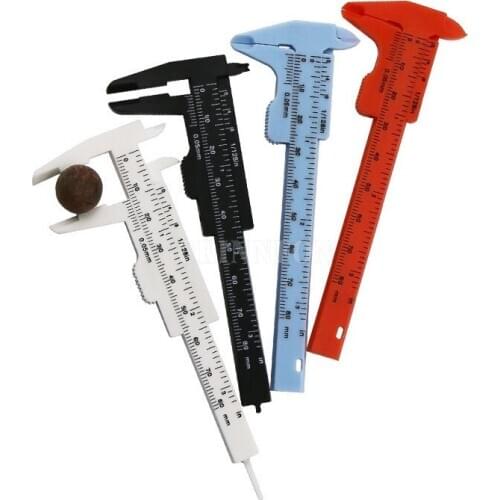100pcs Mini Plastic Vernier Caliper Gauge Micrometer 80MM Mini Ruler Accurate Measurement Tools Standard Vernier Caliper