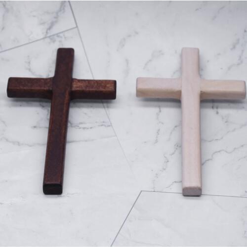 2pcs Handmade Wooden Crosses Crucifix Jesus Christ Ornaments Religious Pendant