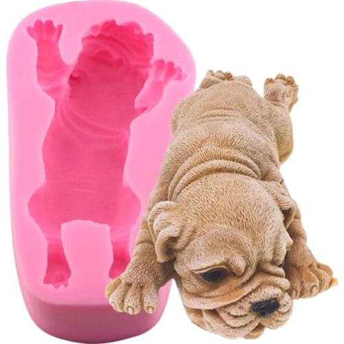 3D Cute Dog Silicone Mold Chocolate Making Mould Shar Pei Soap Resin Molds Fondant Cake Decorating Tools Candy Clay Moulds