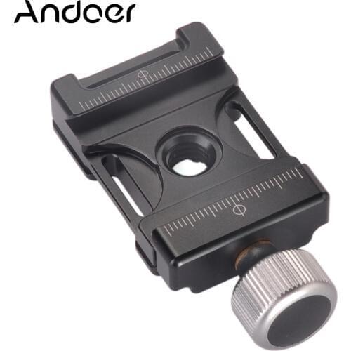 Andoer 38mm Aluminum Screw Knob Mini Quick Release Clamp Compatible with Arca Swiss for 38mm QR Plate