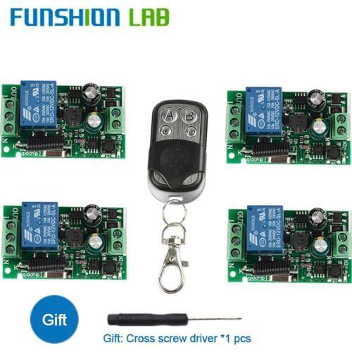 FUNSHION 433Mhz Wireless Remote Control Switch AC85V ~ 250V 110V 220V 1CH Relay Receiver Module + RF Transmitter For Garage Door